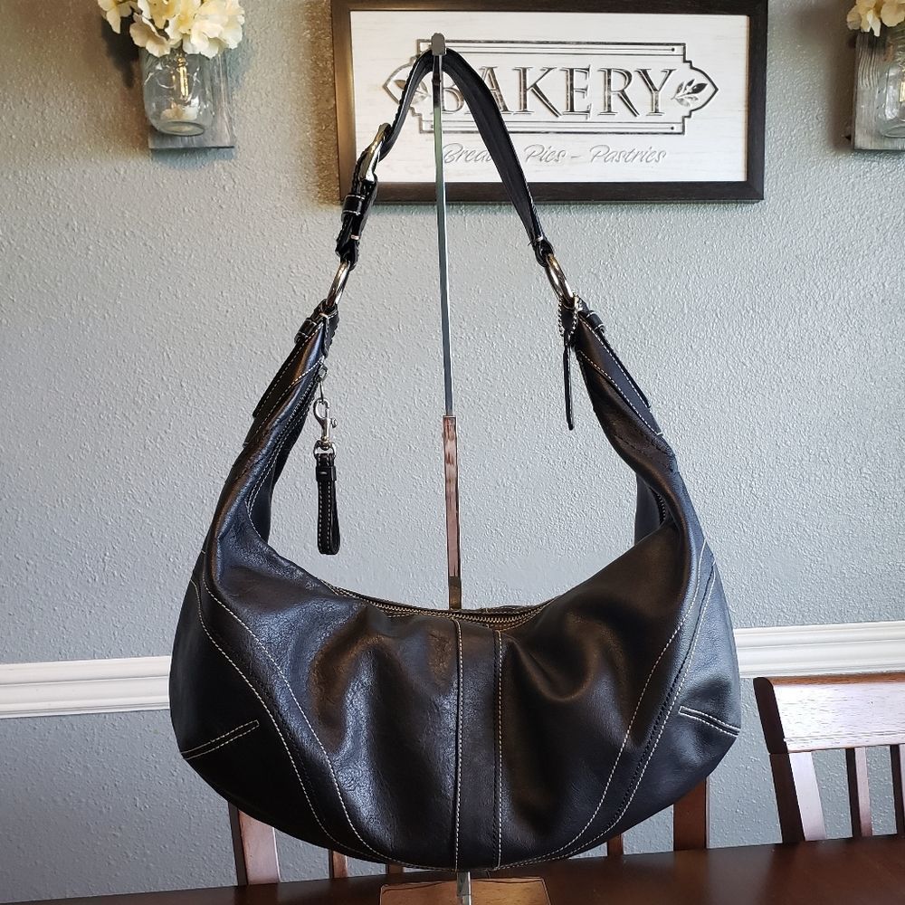 Coach Black Cowhide Leather Soho Hobo